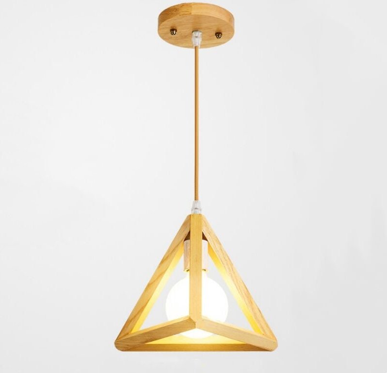 Wottes - Moderne Pendelleuchte Höhenverstellbare Deckenleuchte Holz Hängeleuchter für Café Küche Bar