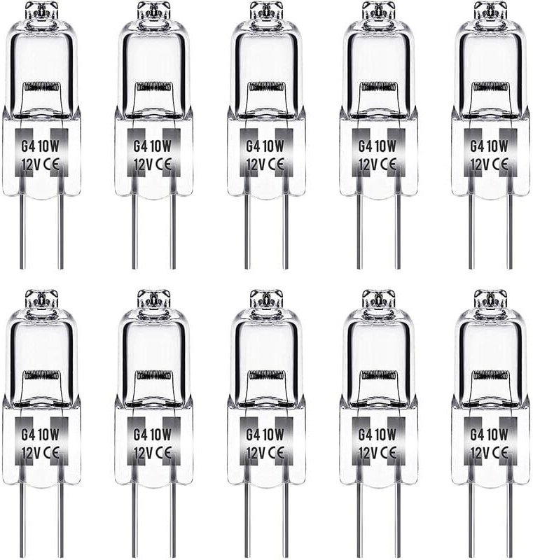 G4-Halogenlampe, 12 V, 10 W, G4-Glühbirne, Warmweiß 3000 K, 150 lm, dimmbar, G4-Halogenlampe, transparente Kapsellampe, ...