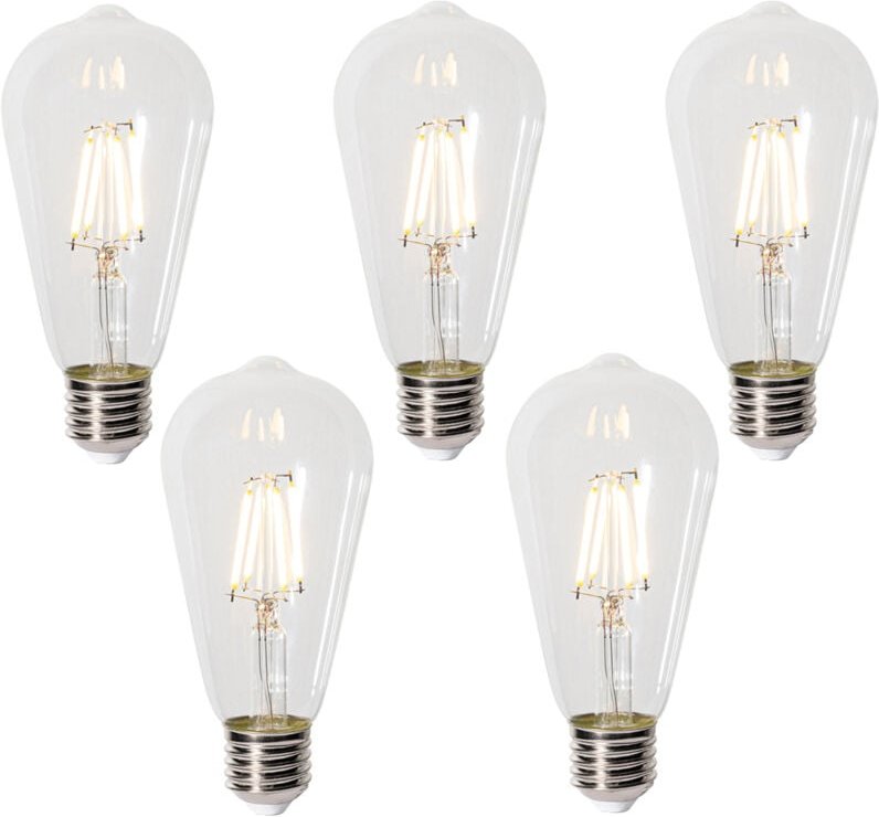 Luedd - 5er-Set dimmbare E27 LED-Glühbirnen ST64 Klar 5W 600 lm 2700K