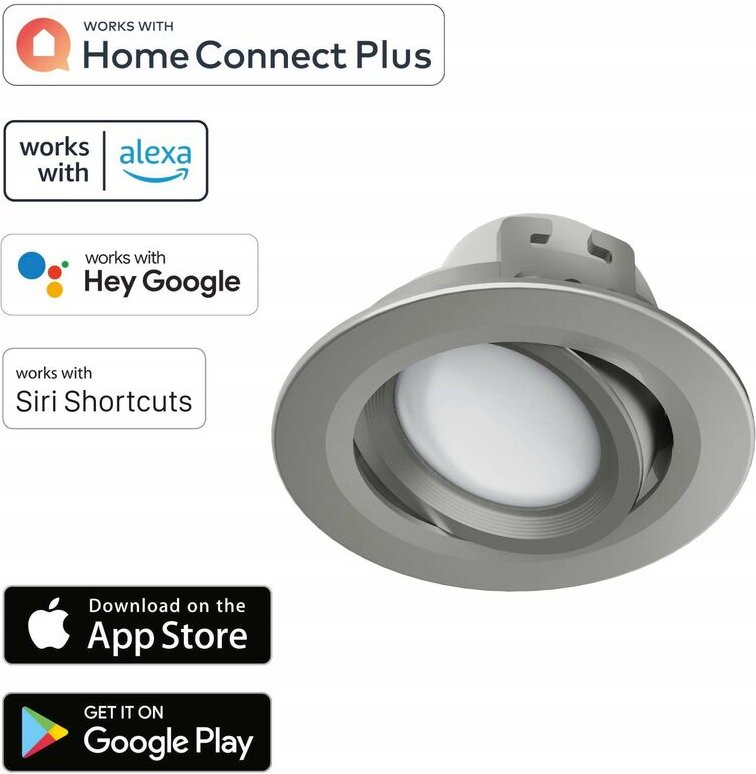 WiFi led Einbaustrahler 5W/32W Satin Nickel