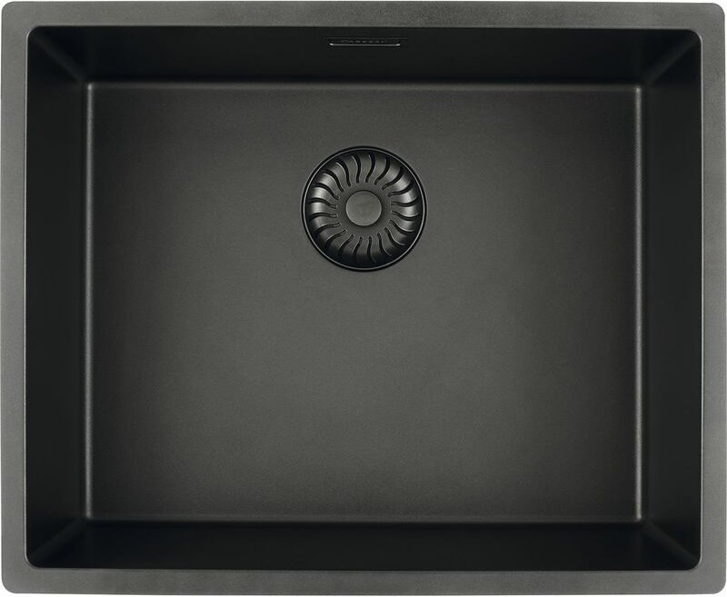 Flächenbündige Spüle CAGRPP50BK-FL Black Line, Schwarz - Solido