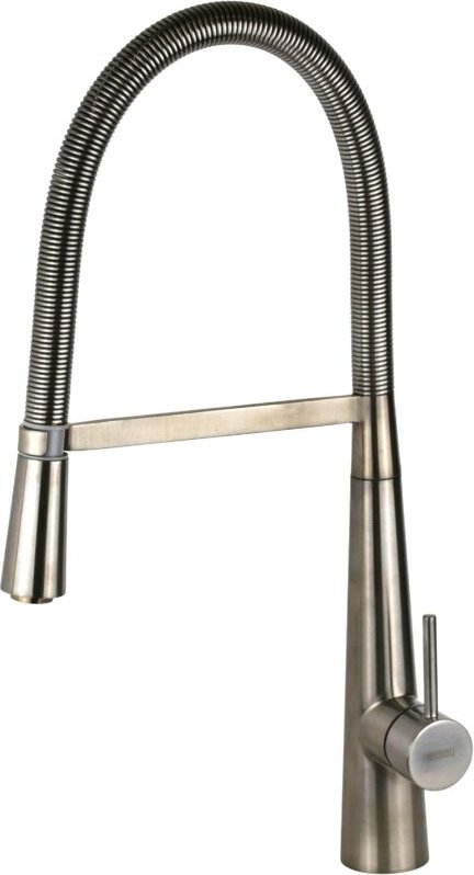 Küchenspülenmischer mit verstellbarem Federauslauf in der Farbe gebürsteter Stahl Mamoli Pico 7240M000000F edelstahl geb...