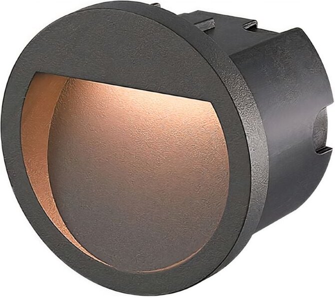 Medi empotrable de pared exterior con luz led blanco cálido 3000K en color gris urbano