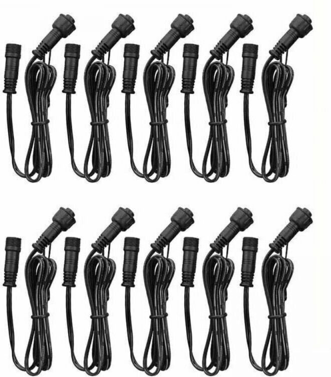 Verlängerungskabel, 10er-Pack, IP67 wasserdichtes LED-Downlight-Verlängerungskabel, 1 m/3,3 ft 2-polige Stecker und Buch...