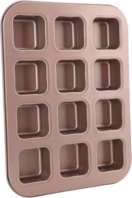 Yctze 12-teiliges Backblech - Antihaft-Backform aus Kohlenstoffstahl für Brot, Kuchen und Brownies - Platzsparendes Desi...