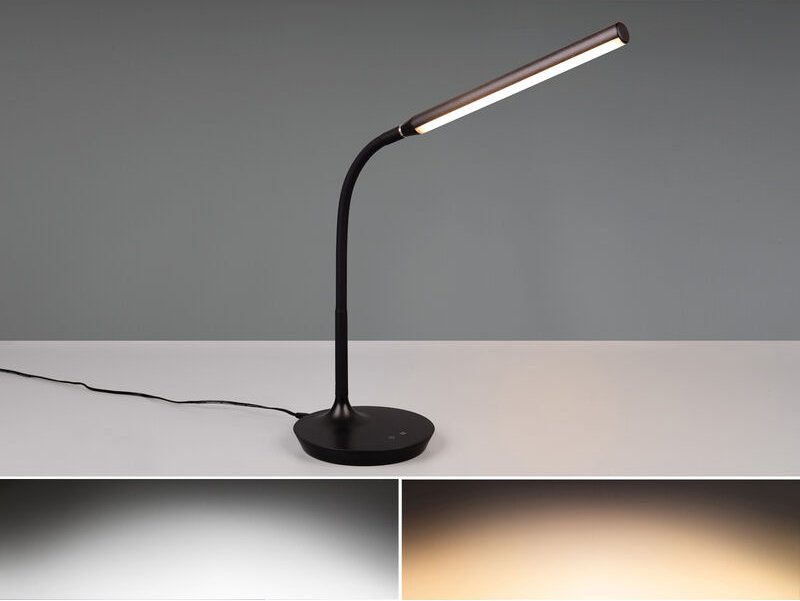 Reality Leuchten - led Schreibtischleuchte toro Schwarz dimmbar & Lichtfarbe einstellbar, Höhe 38cm