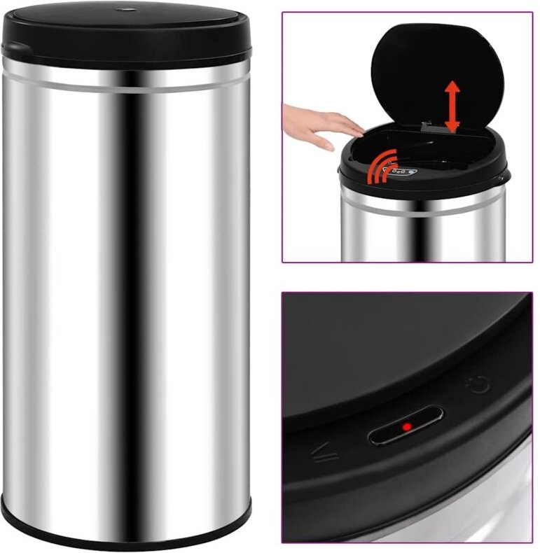 Automatischer Sensor-Mülleimer 70 l Edelstahl - Vidaxl