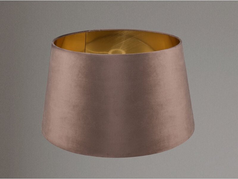 Meinewunschleuchte - Samt Lampenschirm nelde Braun / Gold für E27 Stehleuchten Gestelle, ø 50cm groß