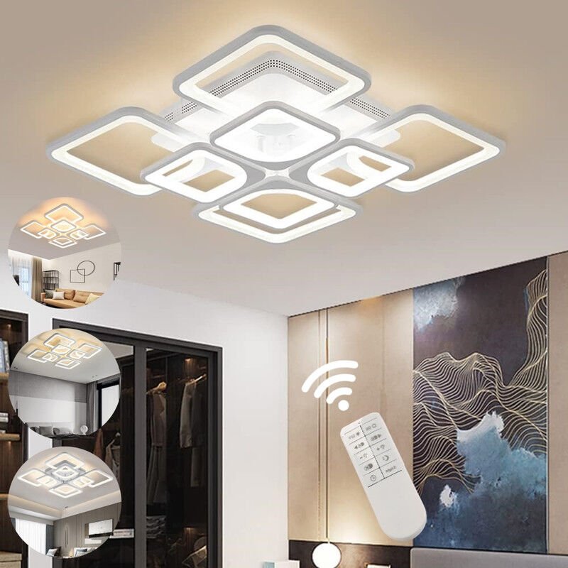 Comely - LED-Deckenleuchte, 100 w dimmbare LED-Deckenleuchte, Hängeleuchter 8000 lm dimmbar 3000 6000 k für Wohnzimmer, ...