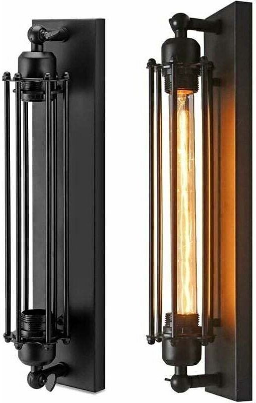 Flur-Wandleuchte, Vintage-Wandleuchte, Industrie-Vintage-Lampe im Retro-Stil, Wandleuchte aus Schmiedeeisen E26/E27 (Leu...