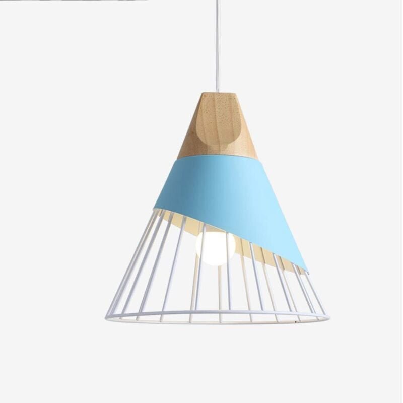 Thumbnail - Moderne Industrielle Holz Pendelleuchte Metall Lampenschirm Deckenlampe E27 Einfacher Käfig Kronleuchter Kreative Verste...
