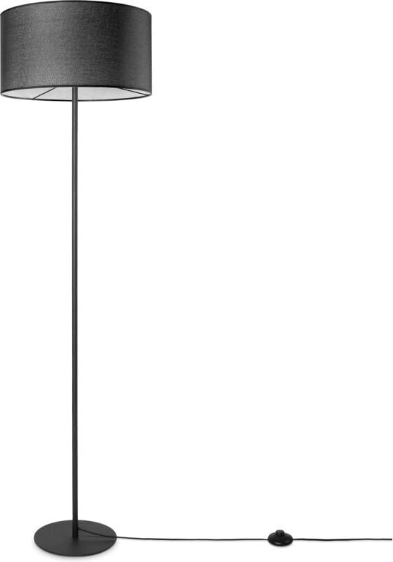 Stehleuchte Wohnzimmer Stoffschirm Tischlampe Textil Schirm E27 Nachtlicht Schwarz(Ø38cm), Stehleuchte-Schwarz - Typ 2 -...