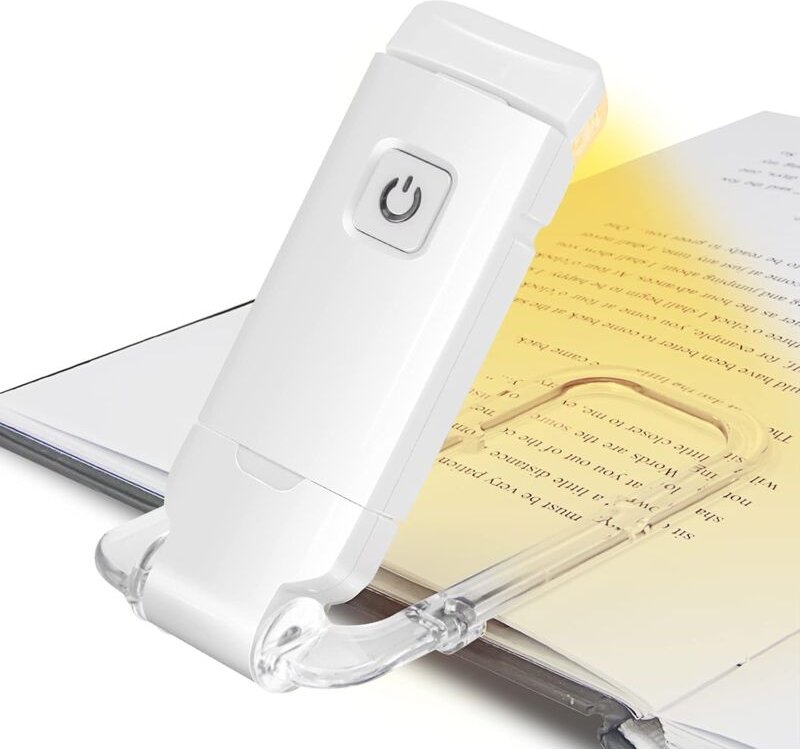 USB-Leseleuchte, wiederaufladbare LED-Leseleuchten mit Leselampe zum Lesen im Bett, Clip, 3 Stufen Helligkeit, verstellb...