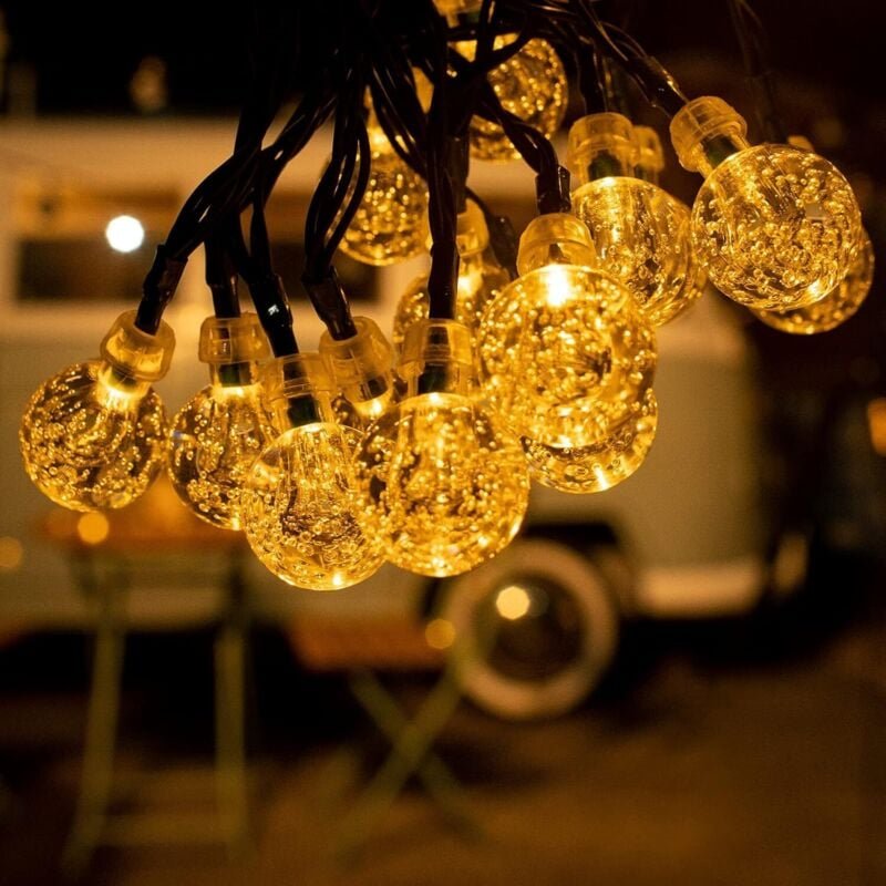Solar-Lichterkette, 12 m, 100 LEDs, Lichterkette für den Außenbereich, Solar-Gartenleuchten, 8 Modi, wasserdichte Solar-...