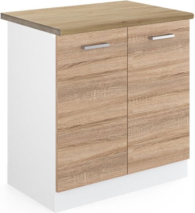 Vicco - Spülenunterschrank R-Line, Sonoma, 80 cm , ap Eiche