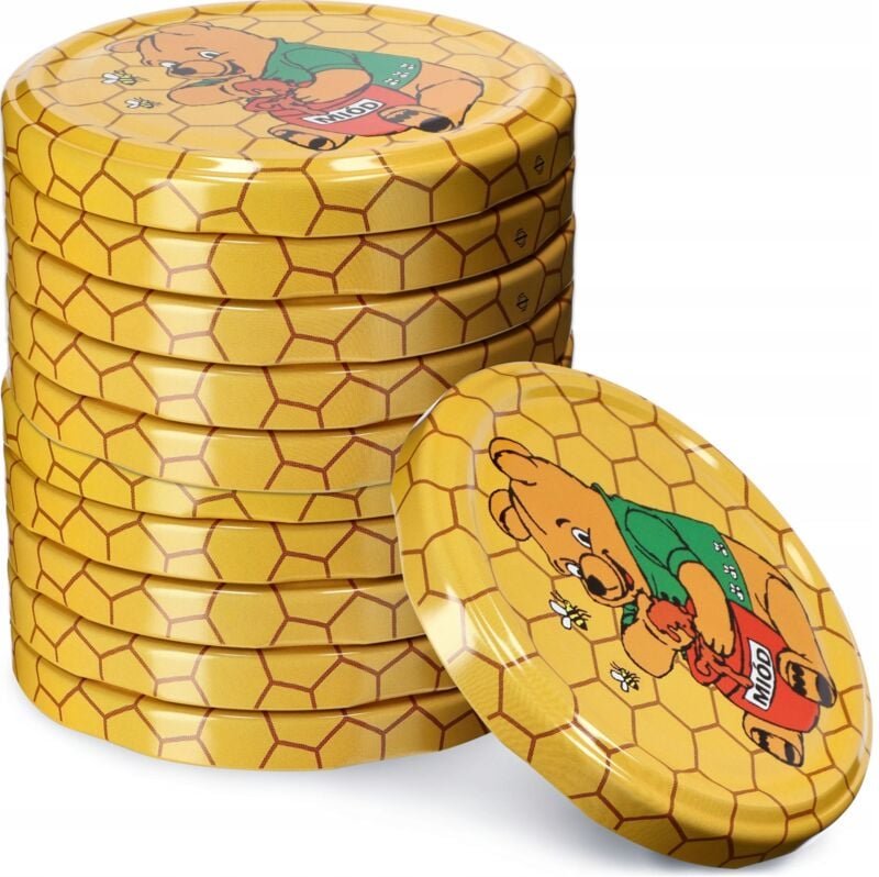 Deckel für Gläser, fi 66 mm, 10 Stück, Bienenstock - Kadax