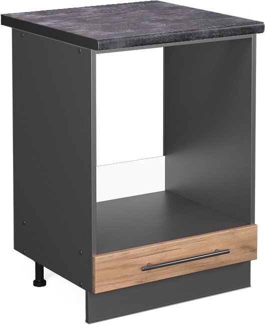 Vicco - Herdumbauschrank Fame-Line, Goldkraft Eiche, 60 cm , ap Anthrazit