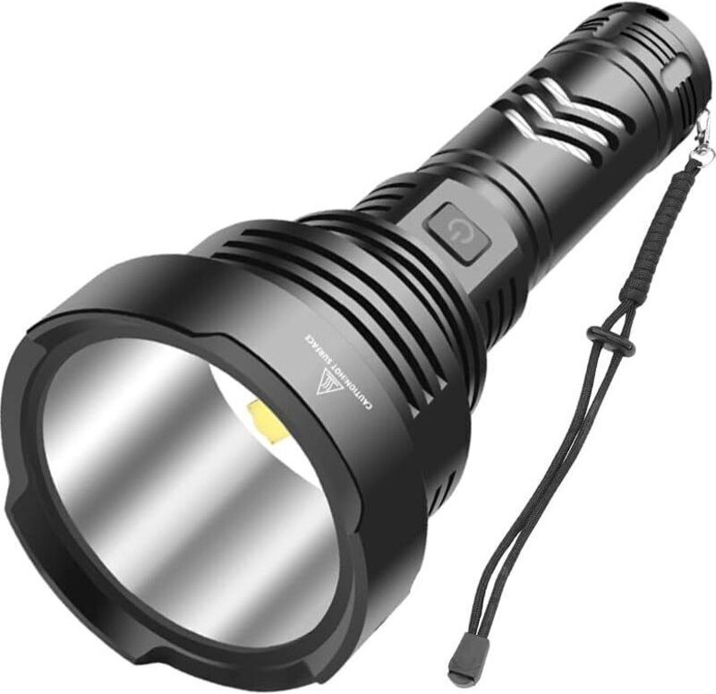 Extrem leistungsstarke XHP90 10000 Lumen USB-wiederaufladbare Taschenlampe, 5 Modi, taktische Militär- und Polizeilampe ...