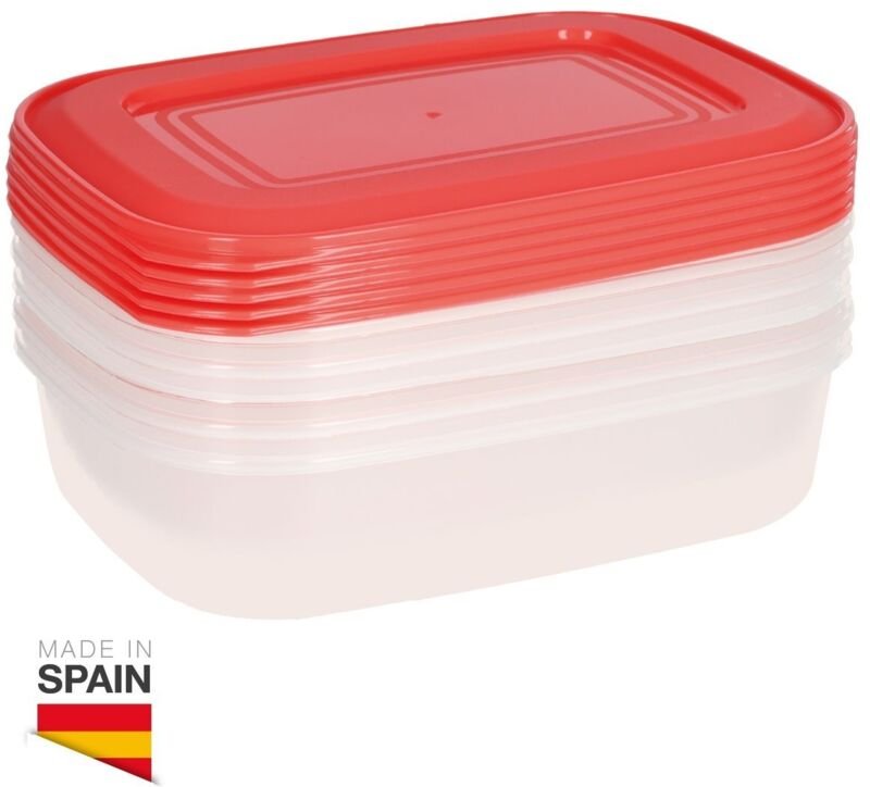 Packung mit 5 luftdichten 1-Liter-Kunststoffbehältern