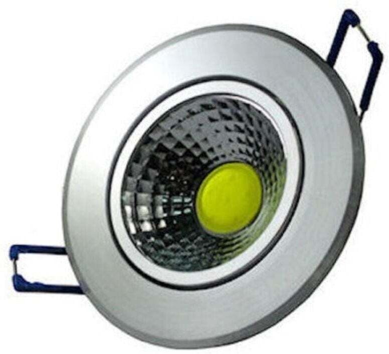Ymyny - Mini 3W Einbau-COB-LED-Strahler, Kalt- und Warmlicht, mit Gipskartonlamellen - Silber-Warmweiß -