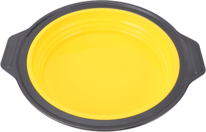 Jiawu Silikon-Kuchenform, antihaftbeschichtet, hitzebeständig, mit Schnellverschluss, Chiffon-Kuchenform (GELB).