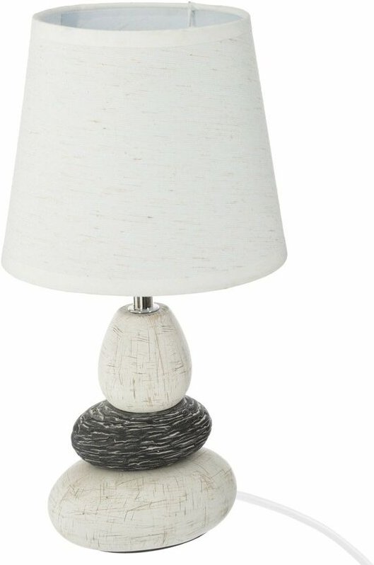 Tischlampe mit Schirm, ø 18 x 33 cm, weiß mit Steinfuß