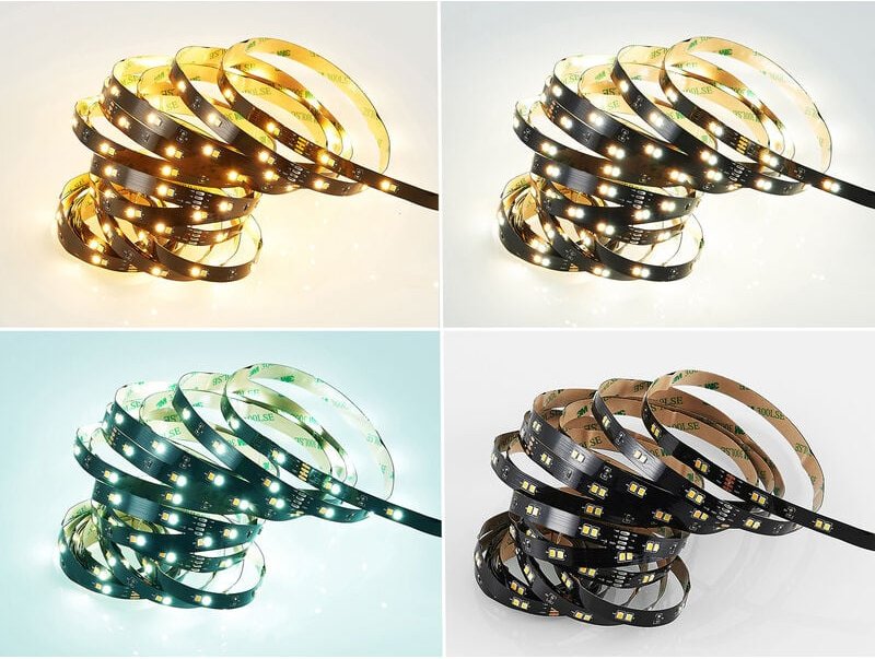 Reality Leuchten - led Streifen chip mit Fernbedienung & Dimmer, Lichtfarbe einstellbar - 5 Meter