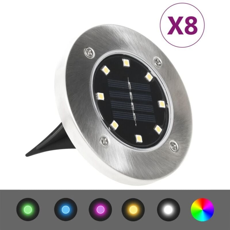 Solar-Bodenleuchten 8 Stk. led RGB-Lichtfarbe Vidaxl