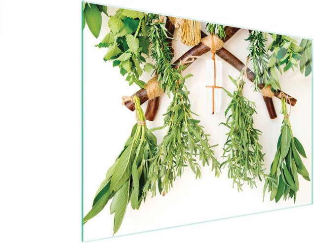 Glasschneidebrett 40x30 Kräuter