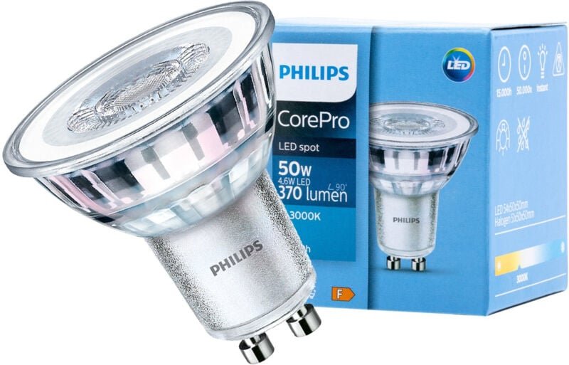 Corepro ledspot 4.6-50w attack gu10 warmes licht 3000k clagu105083036