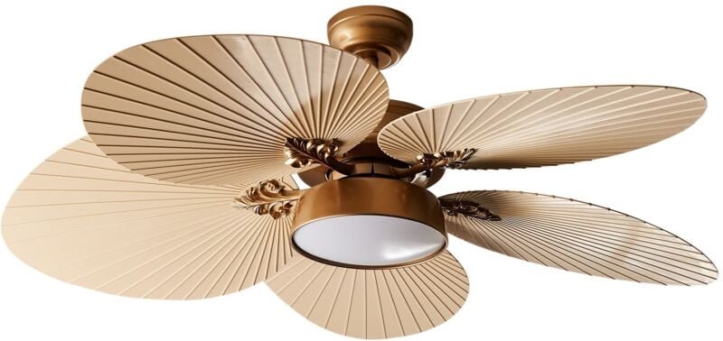 Deckenventilator mit Licht BORMEJO mit Fernbedienung Gold