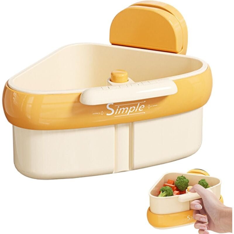 Stück Ecksieb mit Saugnapf, platzsparender Spülbecken-Organizer für Lebensmittelabfälle und Geschirrtücher, multifunktio...