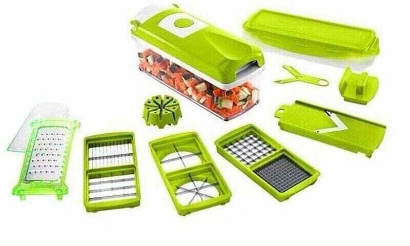 Küchen- und Kochzubehör, Genius Nicer Dicer Smart (12-teilig) in Grün - Gemüseschneider für Würfel, Stifte, Scheiben, St...