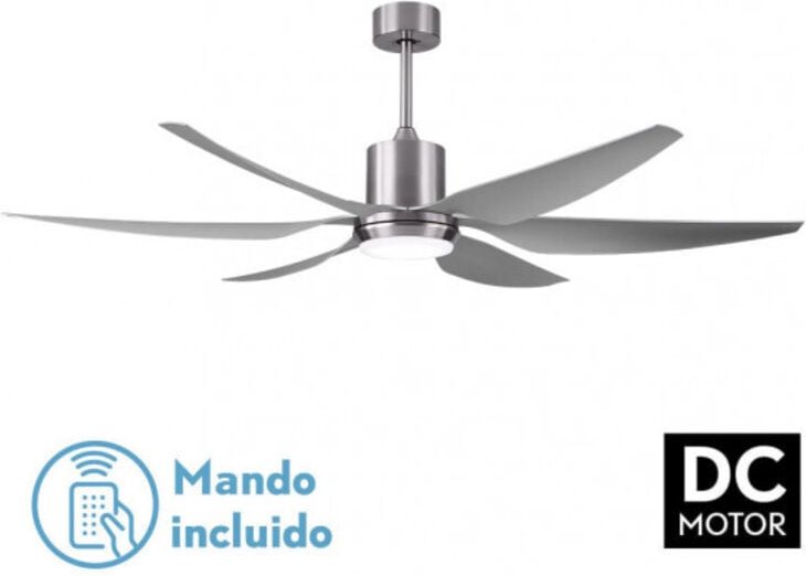 DC Otto Deckenventilator 24 W Nickel 6 Flügel Silber