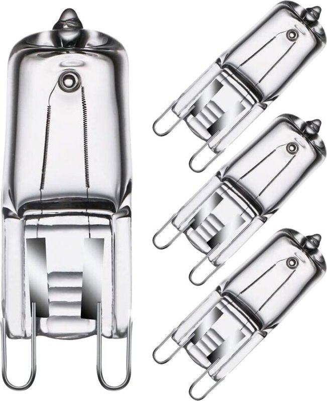 G9 Halogen-Backofenlampe, 40 W, 230 V, 300 °C Temperaturbeständigkeit, 4er-Pack