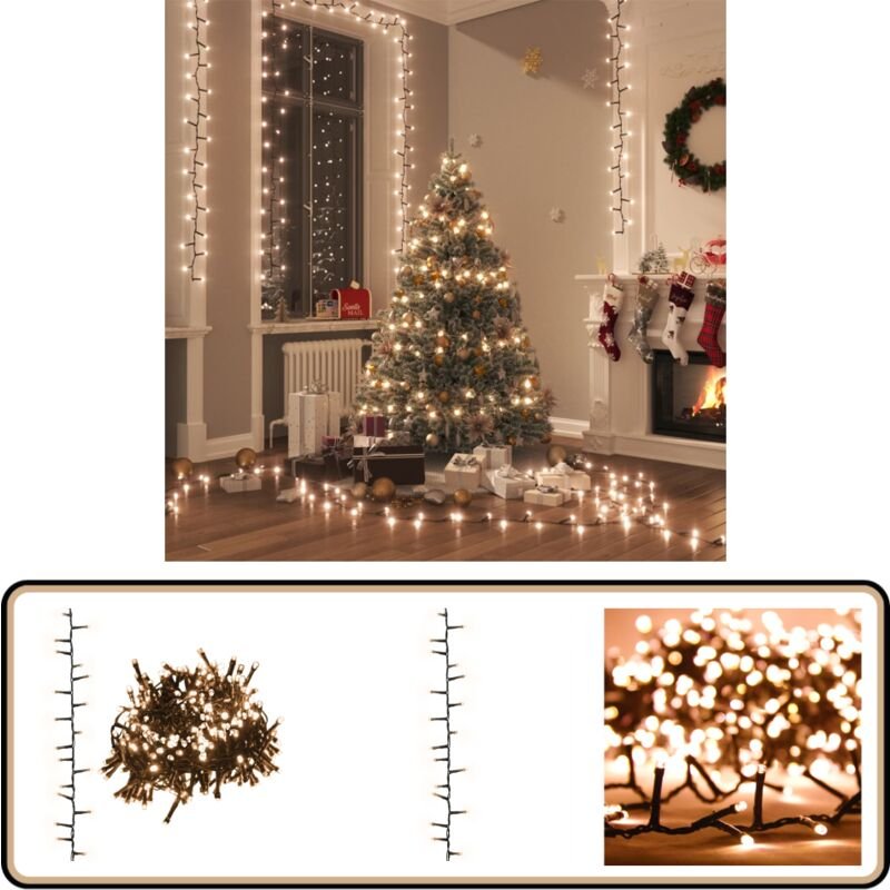 LED-Lichterkette mit 400 LEDs Warmweiß 13 m pvc - Weihnachtsdeko - LED-Lichtringe - Lichterkette - Warmwellig - Indoor B...