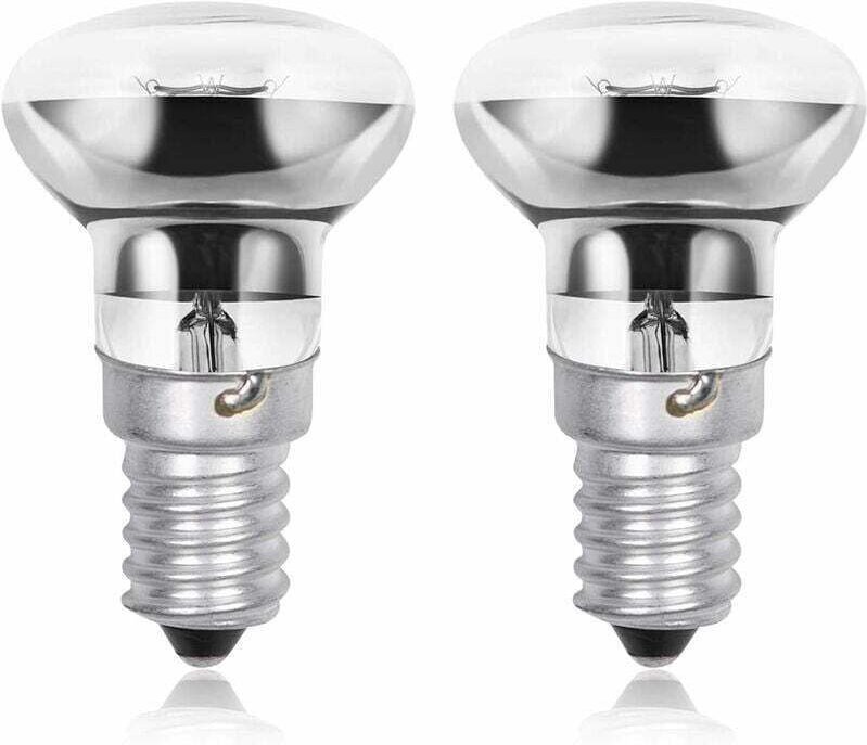 R39 E14 40 W Lava-Glühbirne, kleine Edison-Schraubbirne, SES-Reflektor, Warmweiß 2800 K, dimmbar, energiesparend (2er-Pa...