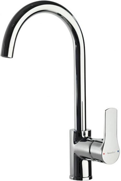 Thumbnail - Ramon Soler - Spültischarmatur, Mischbatterie mit hohem, schwenkbarem Auslauf Titanium verchromt