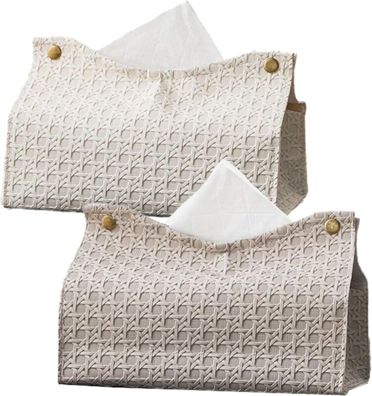 CCYKXA rechteckige Taschentuchboxen, Taschentuchspender, Taschentuchboxhalter aus PU-Leder, Taschentuchboxhalter für Aut...