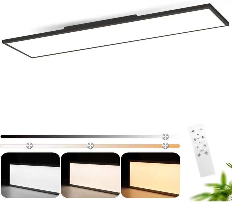 GBLY LED Panel 120x30 Deckenleuchte - Deckenpanel Dimmbar Lang Tageslichtlampe Flach Büro mit Fernbedienung Bürolampe 40...