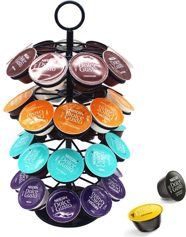 Drehbarer Präsentationsständer für 36 Dolce Gusto Kaffeekapseln, Aufbewahrungsgestell für Dolce Gusto Kapseln, 360°-Dreh...