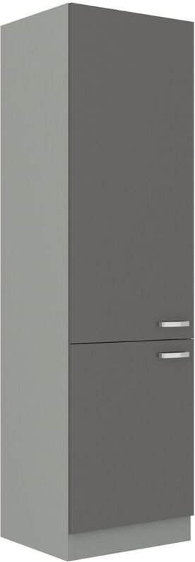 Küchen Hochschrank 60cm Hochglanz Grau Küchenzeile Küchenblock Küche Grey Bianca