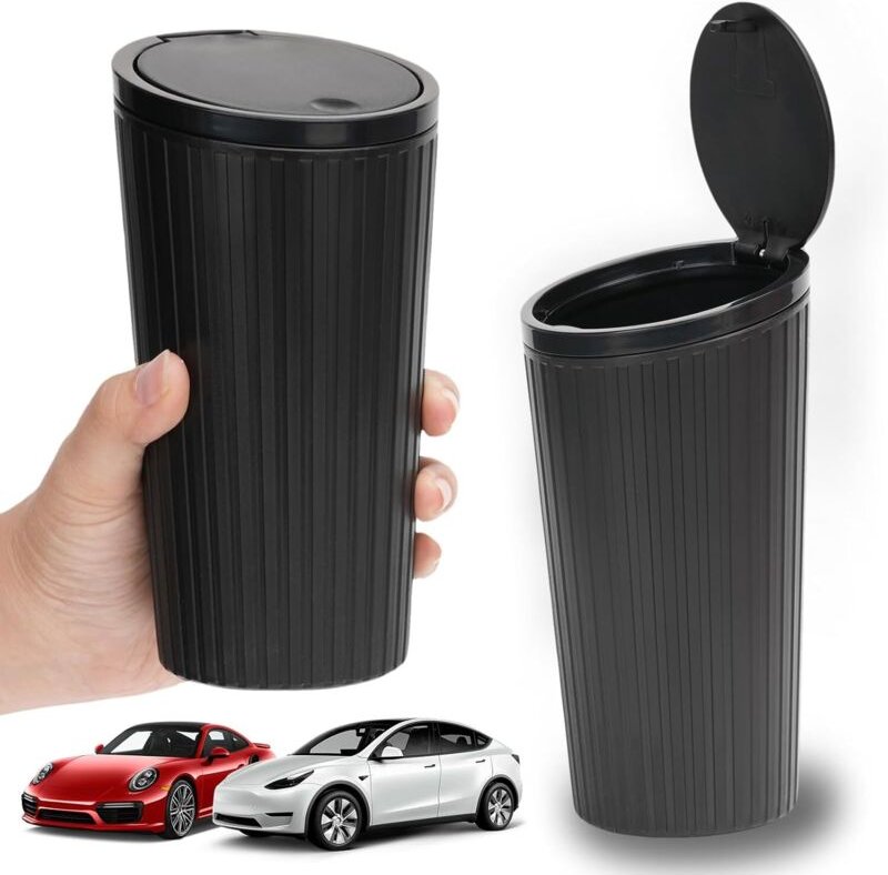 CCYKXA Kleiner Auto-Mülleimer mit Deckel, Mini-Auto-Mülleimer, kleiner wasserdichter Auto-Mülleimer, tragbar, wasserdich...