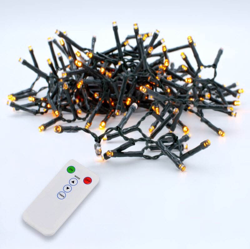 Spetebo - Weihnachtsbaum Lichterkette 200 led - 20m - Fernbedienung 8 Funktionen - Innen Außen