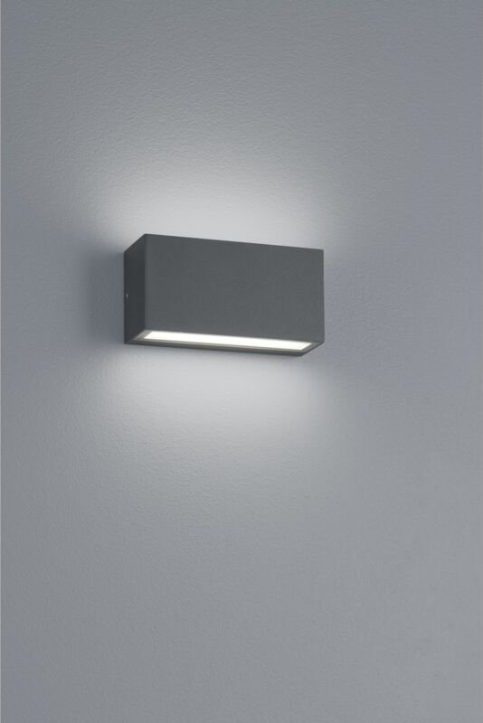 Iperbriko - Rechteckige Wandleuchte Trent Led IP65 Anthrazit Double Emission Trio Lighting