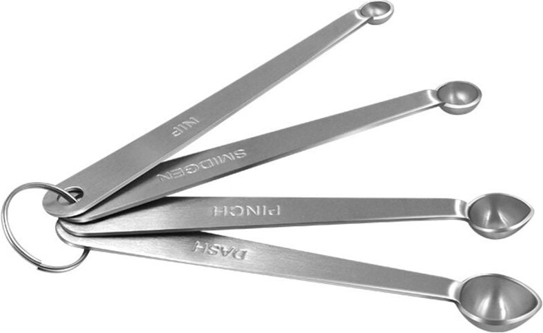 Messlöffel-Set – 4-teiliges Edelstahl-Mini-Löffel-Set, Löffel-Set, Kochlöffel-Werkzeug, flüssiger Trockenlöffel, Messlöf...