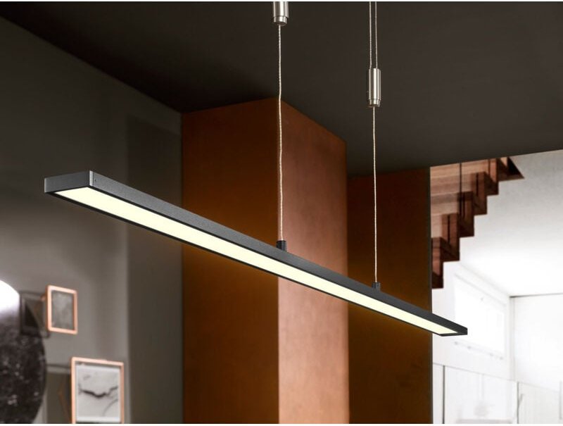 Fischer&honsel - led Pendelleuchte metz Schwarz dimmbar & höhenverstellbar, Breite 120cm