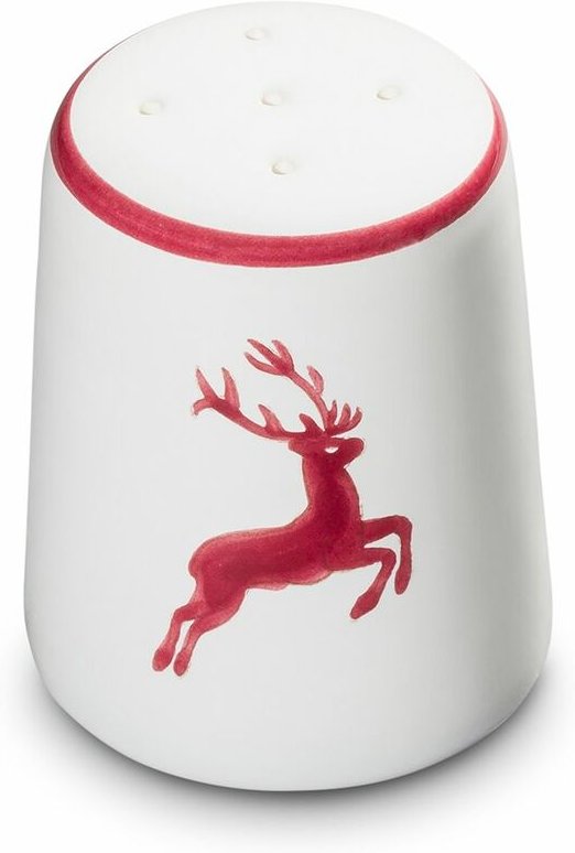 Gmundner Keramik - Bordeauxroter. Hirsch,, Salzstreuer gerade