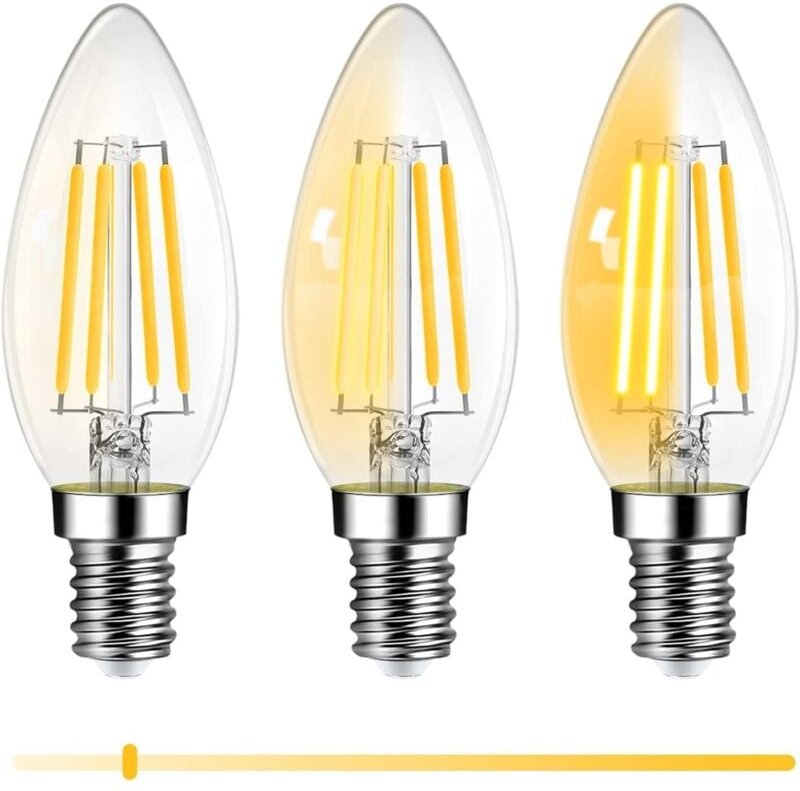 Beijiyi - E14 LED-Kerzenlampe, 6 w, dimmbare LED-Glühbirne, entspricht 60 w Glühlampe, 600 lm, 2700 k warmweiß, energies...