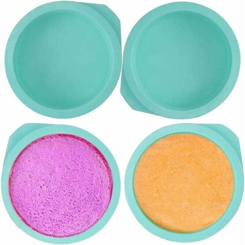 Runde Silikon-Kuchenform, 15 cm (6 Zoll) Backform, antihaftbeschichtete Silikon-Backform für Kuchen, Brot und Torten, 4-...